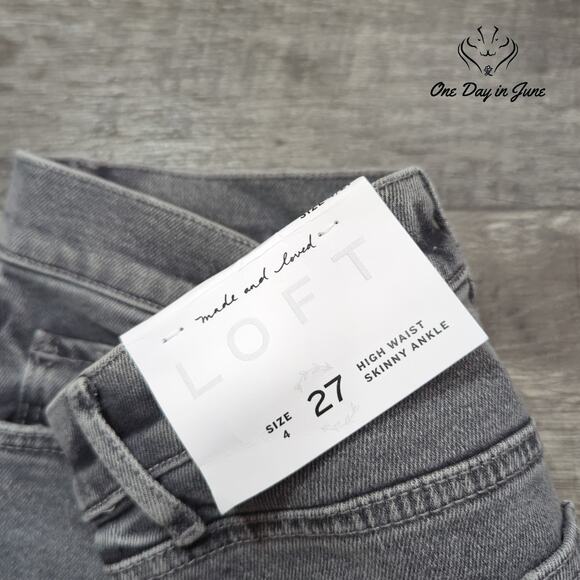 Loft High Waist Skinny Ankle Jeans Size 4 - Picture 2 of 6